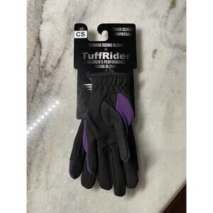 TUFFRIDER Children’s Performance Riding Gloves Purple Black Child Small New